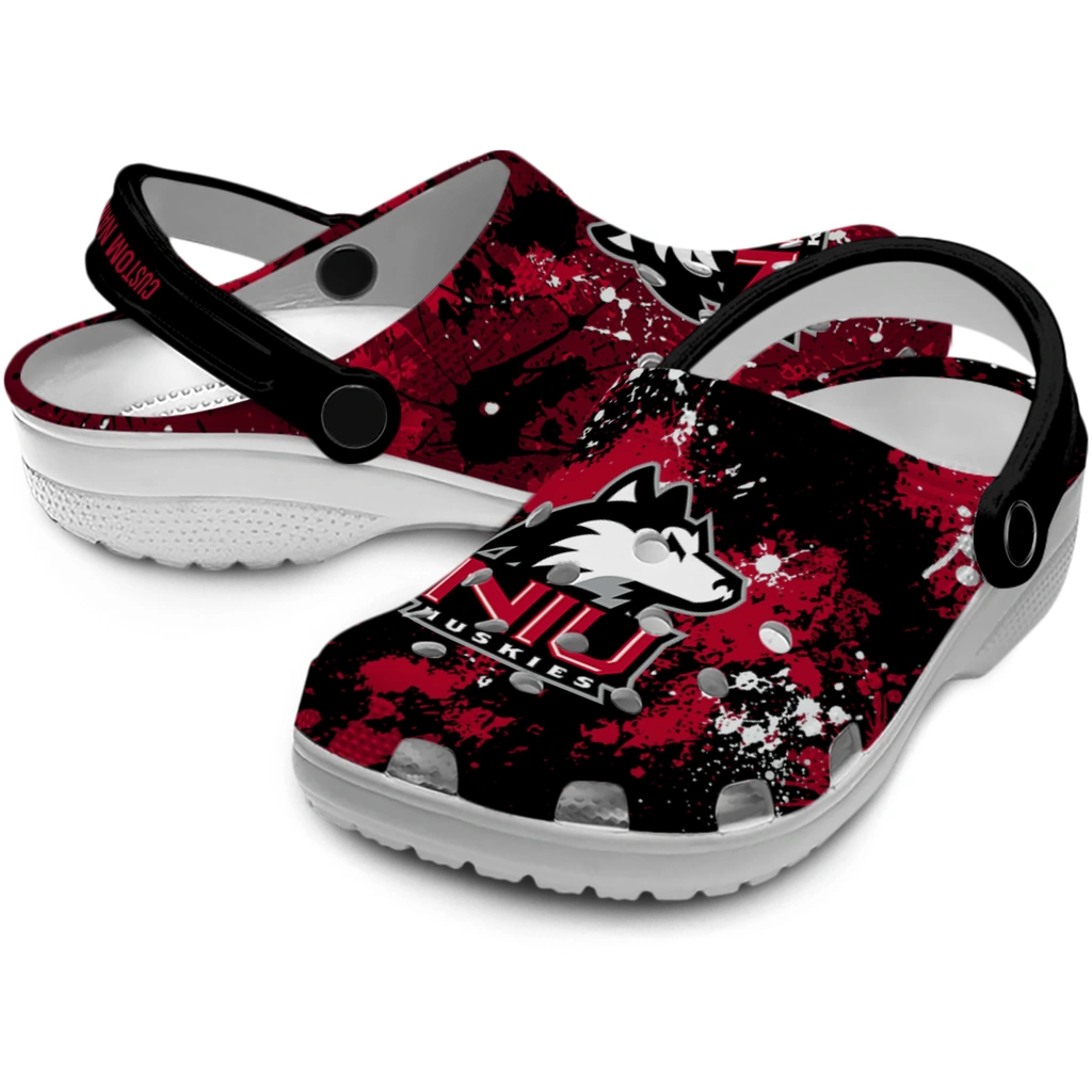 northern-illinois-huskies-clog-custom-splatter-splash-red-black-high-quality.webp