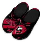 Northern Illinois Huskies Clogs – Personalized Circuit Geometry Red Black 1