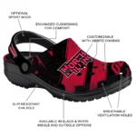 Northern Illinois Huskies Clogs – Customized Checkered Streaks Red Black 1