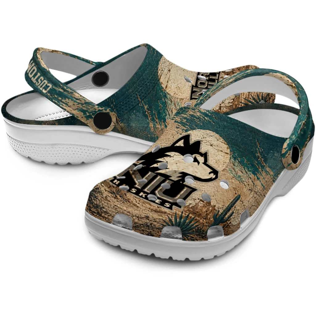 northern-illinois-huskies-clog-personalized-cracked-landscape-fir-green-beige-high-quality.webp
