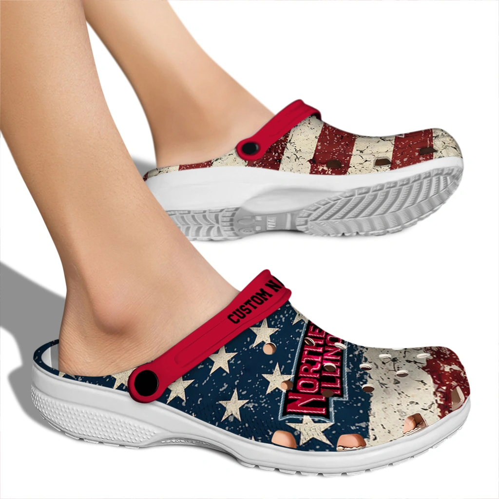 northern-illinois-huskies-clog-personalized-distressed-stripes-red-blue-fashion-forward.webp