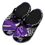 Northwestern Wildcats Clogs – Custom Circuit Geometry Purple Black 1
