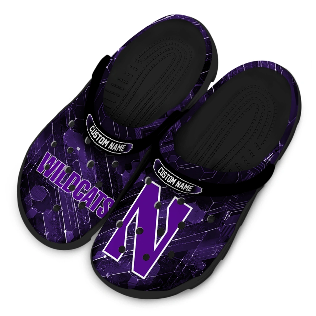 northwestern-wildcats-clog-custom-circuit-geometry-purple-black-latest-model.webp
