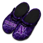 northwestern-wildcats-clog-customized-cracked-energy-purple-black-best-selling.webp