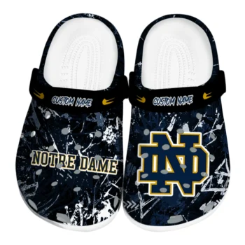 Notre Dame Fighting Irish Clogs - Custom Graffiti Burst Navy Black