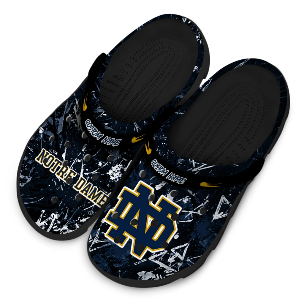 notre-dame-fighting-irish-clog-custom-graffiti-burst-navy-black-latest-model.webp