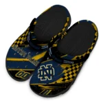 Notre Dame Fighting Irish Clogs – Custom Checkered Streaks Navy Black 1