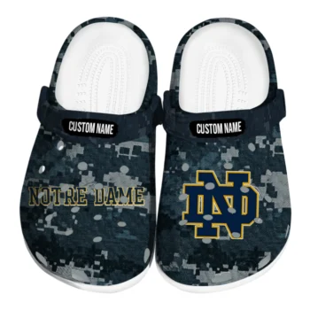Notre Dame Fighting Irish Clogs - Customized Digital Camo Navy