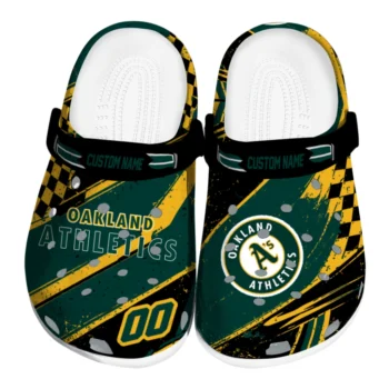 Oakland Athletics Clogs - Custom Circuit Geometry Green Black