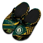 Oakland Athletics Clogs – Custom Circuit Geometry Green Black 1