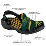 Oakland Athletics Clogs – Personalized Checkered Streaks Green Black 1