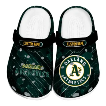 Oakland Athletics Clogs - Custom Circuit Geometry Green Black