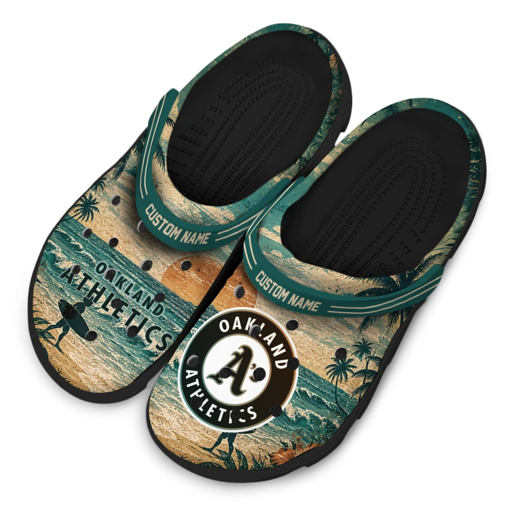 oakland-athletics-clog-customized-wave-scene-fir-green-latest-model.webp