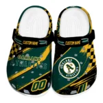 Oakland Athletics Clogs - Personalized Checkered Streaks Green Black 1 oakland-athletics-clog-personalized-checkered-streaks-green-black-best-selling.webp