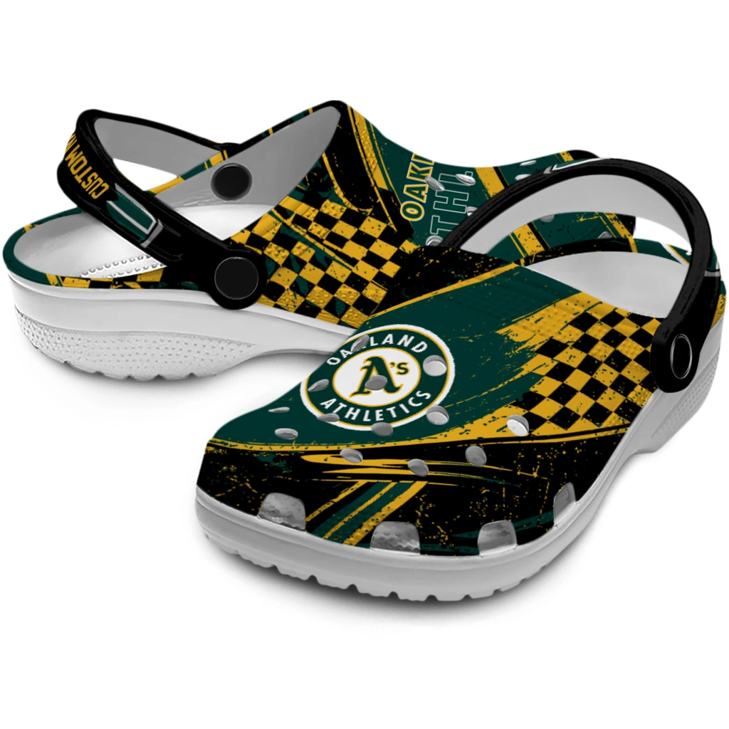 oakland-athletics-clog-personalized-checkered-streaks-green-black-high-quality.webp