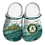 Oakland Athletics Clogs - Personalized Wave Swirl Green White 1 oakland-athletics-clog-personalized-wave-swirl-green-white-best-selling.webp