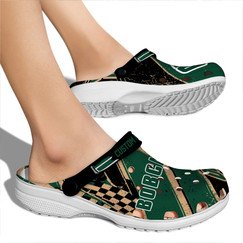 Ohio Bobcats Clogs - Custom Circuit Geometry Green Black 2