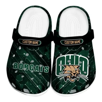Ohio Bobcats Clogs - Custom Circuit Geometry Green Black