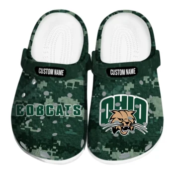 Ohio Bobcats Clogs - Custom Digital Camo Green
