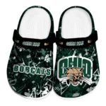 ohio-bobcats-clog-personalized-graffiti-burst-green-black-best-selling.webp