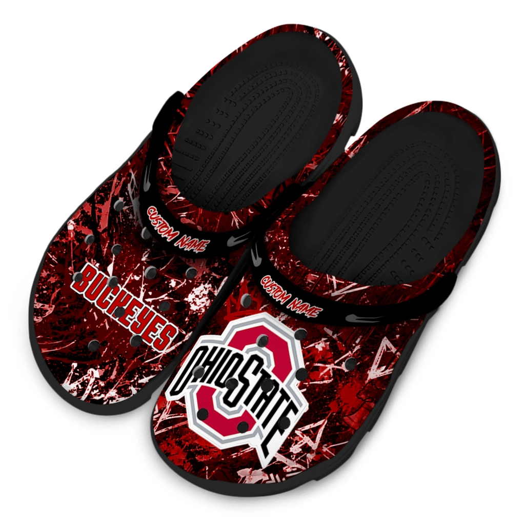 ohio-state-buckeyes-clog-customized-graffiti-burst-scarlet-black-latest-model.webp