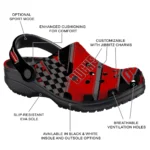 Ohio State Buckeyes Clogs – Customized Checkered Streaks Scarlet Black 1