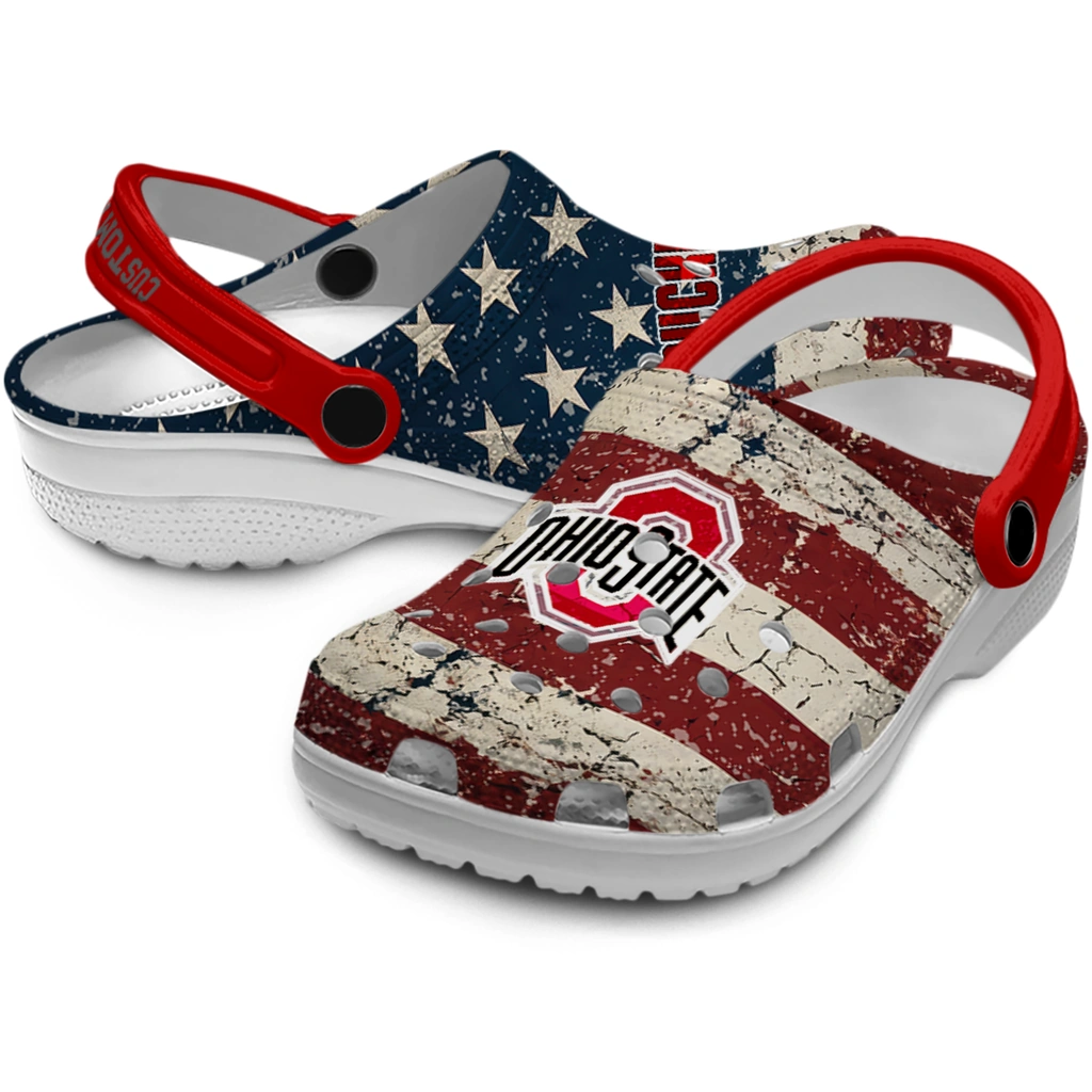 ohio-state-buckeyes-clog-personalized-distressed-stripes-scarlet-red-blue-high-quality.webp