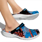 Oklahoma City Thunder Clogs – Personalized Checkered Streaks Blue Black 1