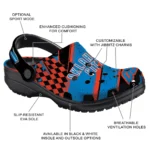 Oklahoma City Thunder Clogs – Personalized Checkered Streaks Blue Black 1