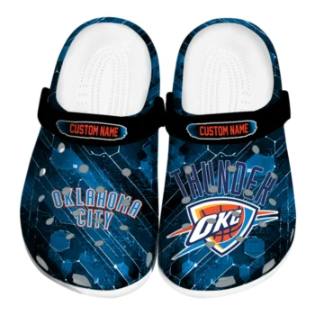Oklahoma City Thunder Clogs - Custom Circuit Geometry Blue Black