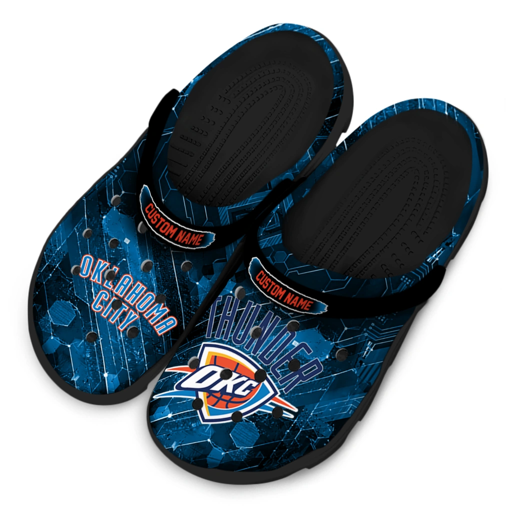 oklahoma-city-thunder-clog-custom-circuit-geometry-blue-black-latest-model.webp