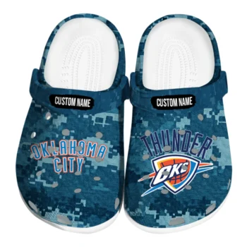 Oklahoma City Thunder Clogs - Custom Digital Camo Blue