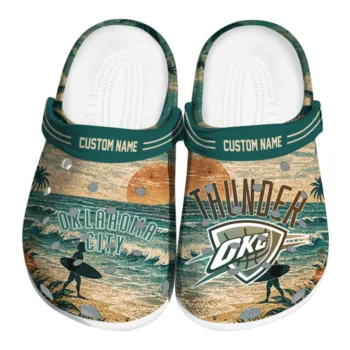 Oklahoma City Thunder Clogs - Customized Wave Scene Fir Green