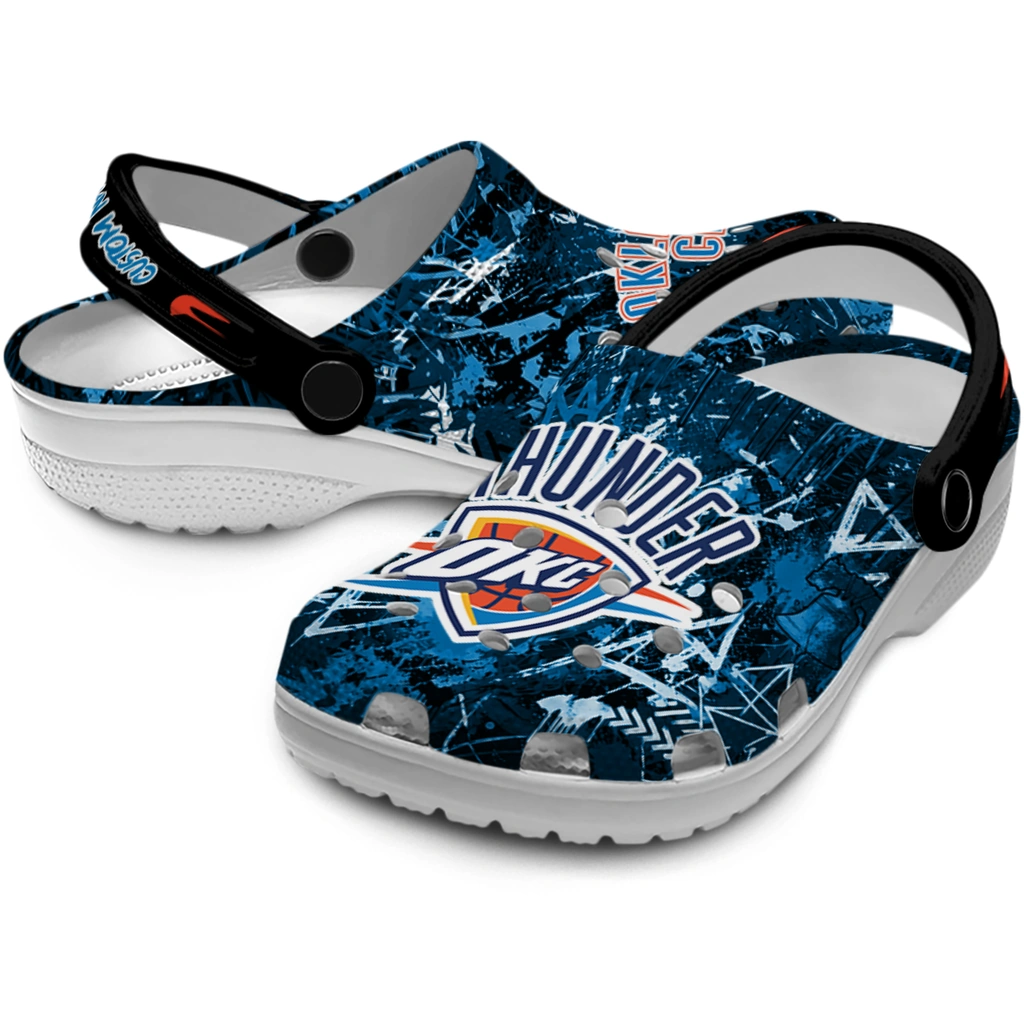 oklahoma-city-thunder-clog-personalized-graffiti-burst-blue-black-high-quality.webp
