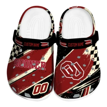 Oklahoma Sooners Clogs - Customized Circuit Geometry Crimson Black