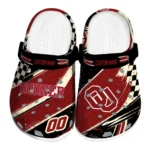 Oklahoma Sooners Clogs – Custom Checkered Streaks Crimson Black 1