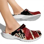 Oklahoma Sooners Clogs – Custom Checkered Streaks Crimson Black 1