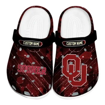 Oklahoma Sooners Clogs - Customized Circuit Geometry Crimson Black