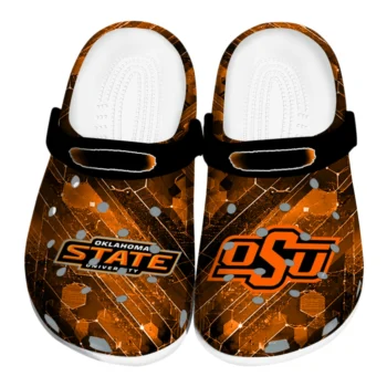 Oklahoma State Cowboys Clogs - Custom Circuit Geometry Orange Black