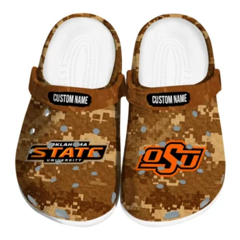 Oklahoma State Cowboys Clogs - Custom Digital Camo Orange