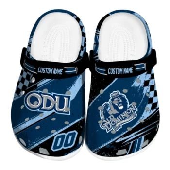 Old Dominion Monarchs Clogs - Custom Checkered Streaks Blue Black