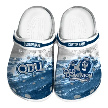 Old Dominion Monarchs Clogs - Custom Wave Swirl Blue White