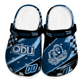Old Dominion Monarchs Clogs - Custom Checkered Streaks Blue Black