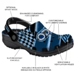 Old Dominion Monarchs Clogs – Custom Checkered Streaks Blue Black 1