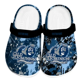 Old Dominion Monarchs Clogs - Personalized Splatter Splash Blue Black