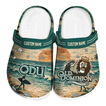 Old Dominion Monarchs Clogs - Personalized Wave Scene Fir Green