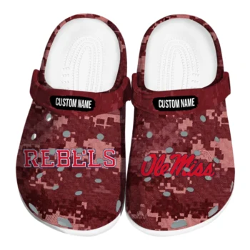 Ole Miss Rebels Clogs - Personalized Digital Camo Red