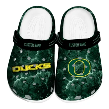Oregon Ducks Clogs - Custom Cracked Energy Green Black