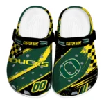 Oregon Ducks Clogs - Customized Checkered Streaks Green Black 1 oregon-ducks-clog-customized-checkered-streaks-green-black-best-selling.webp