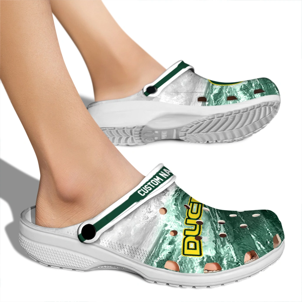 oregon-ducks-clog-customized-wave-swirl-green-white-fashion-forward.webp